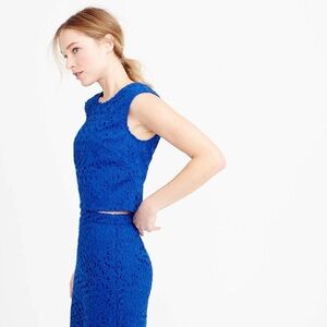 J Crew Collection Cropped Embroidered Lace Top